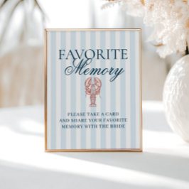 Lobster Bridal Shower Favorite Memory Poster