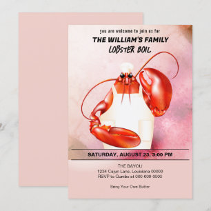 Lobster Chef Seafood-händelse Inbjudningar