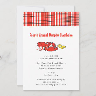 Lobster Clambake Sommarkout Inbjudningar