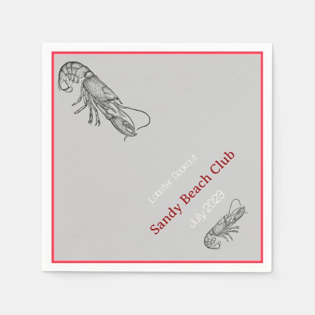 Lobster-cookout Pappersservett (Framsidan)
