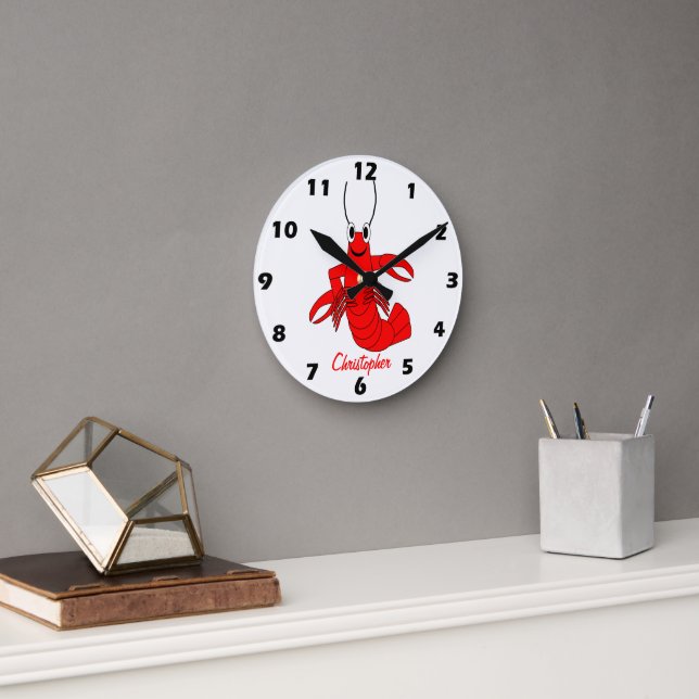 Lobster Design Personalised Rund Klocka (Kontor)