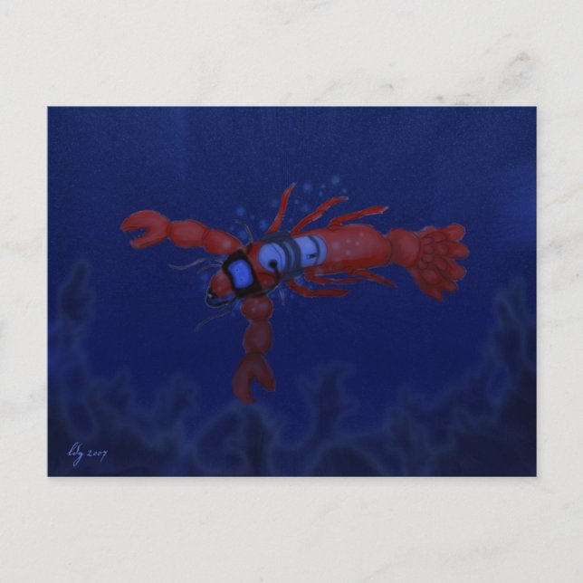 Lobster Diving-vykort Vykort (Framsida)