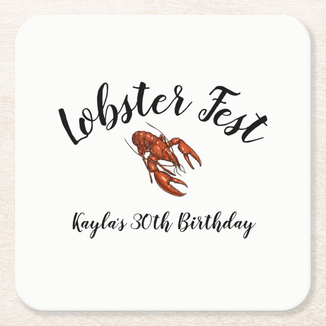 Lobster Fest Underlägg Papper Kvadrat (Framsidan)