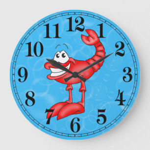 Lobster Fish Wall Clock Stor Klocka
