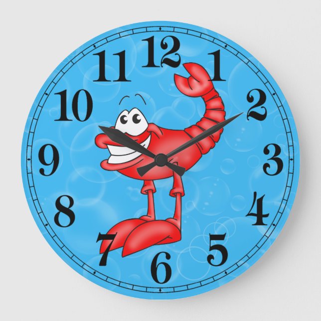 Lobster Fish Wall Clock Stor Klocka (Framsida)