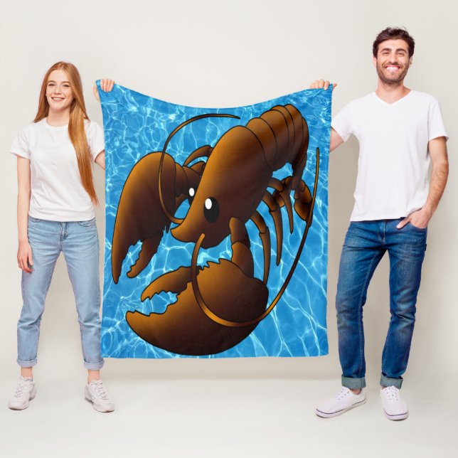 Lobster för Orange av akut Tecknad Fleecefilt (På plats)