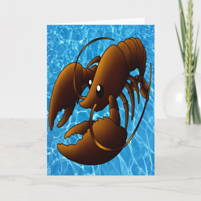 Lobster för Orange av akut Tecknad Kort (Framsida)