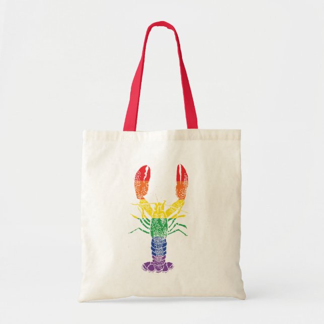 Lobster Graphic med Pridet Rainbow Rand Tygkasse (Framsidan)