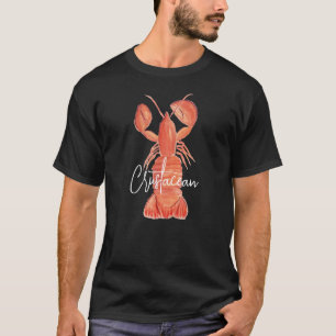 Lobster Hand målade Kräftor Crustacean T Shirt