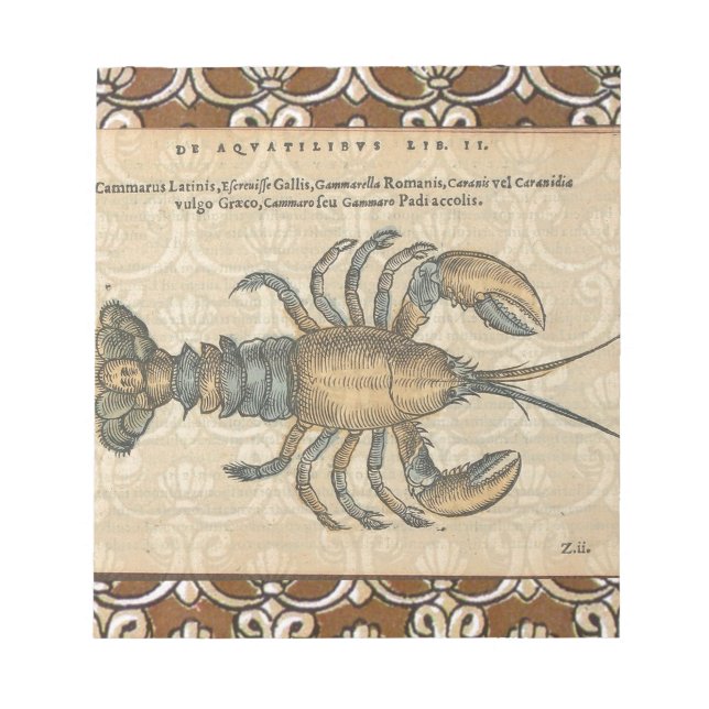 Lobster Illustration Antique Maine Seafood Anteckningsblock (Framsida)