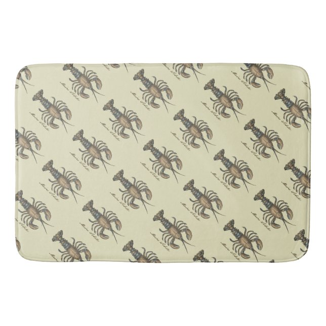 Lobster Illustration Antique Maine Seafood Badrumsmatta (Framsidan)