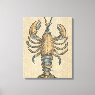 Lobster Illustration Antique Maine Seafood Canvastryck
