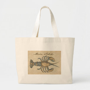 Lobster Illustration Antique Maine Seafood Jumbo Tygkasse