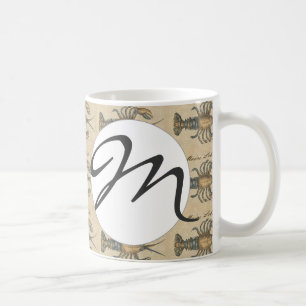 Lobster Illustration Antique Maine Seafood Kaffemugg