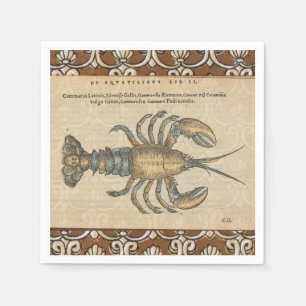 Lobster Illustration Antique Maine Seafood Pappersservett