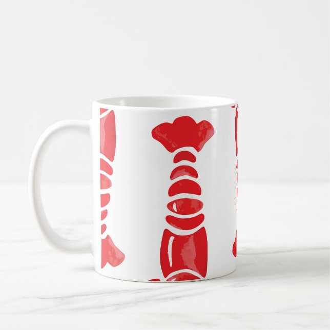 Lobster Illustration: Sömlös bakgrundsbild med vat Kaffemugg (Vänster)