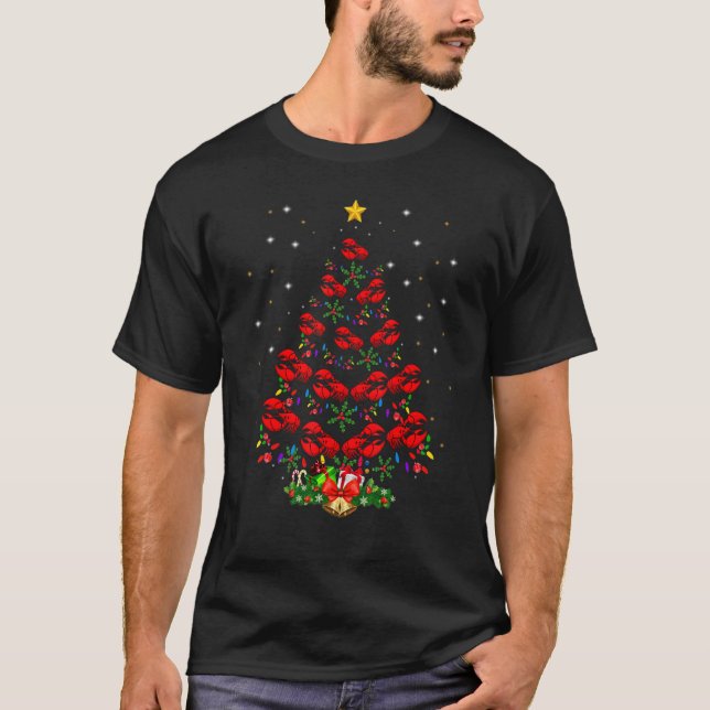 Lobster Julgran Ornament Julafton Family Matchi T Shirt (Framsida)