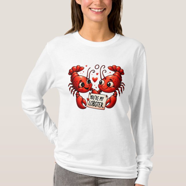 Lobster Kärlek Puns T Shirt (Framsida)