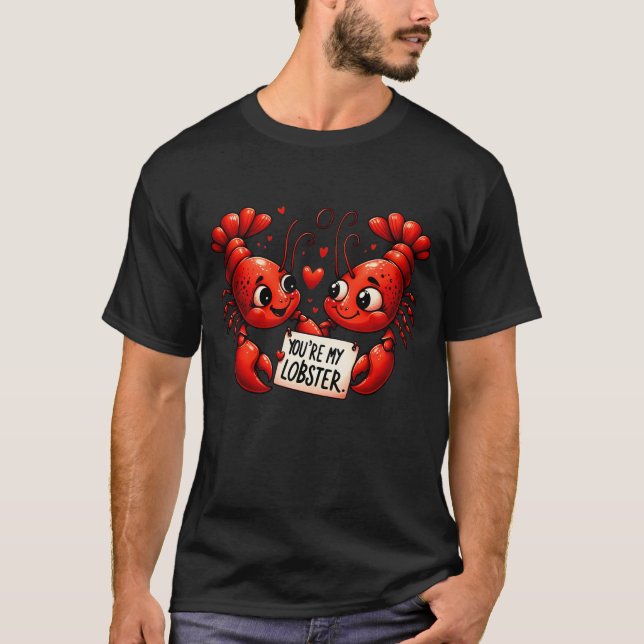 Lobster Kärlek Puns T Shirt (Framsida)