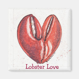 Lobster Kärlek Square Magnet