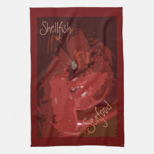Lobster Klo Shellfish Seafood Kökshandduk