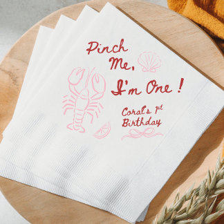 Lobster Kniffa Mig Födelsedags Servetter flicka 1: