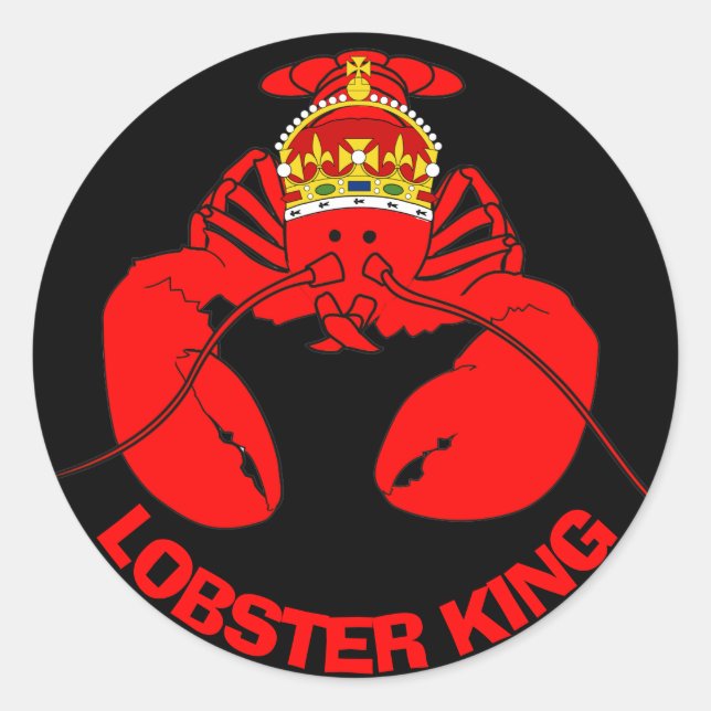 Lobster Kung Runt Klistermärke (Framsida)