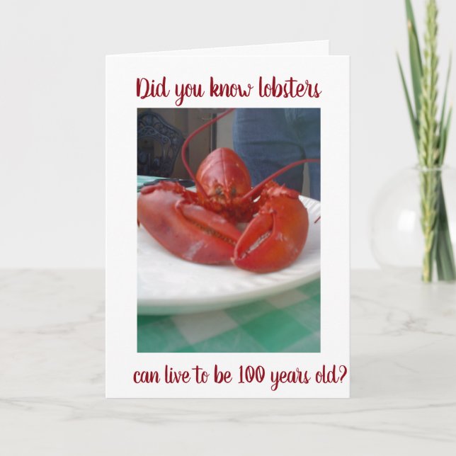 LOBSTER LEVER SOM SKA VARA "100" = LYCKLIG **60:e* Kort (Framsida)