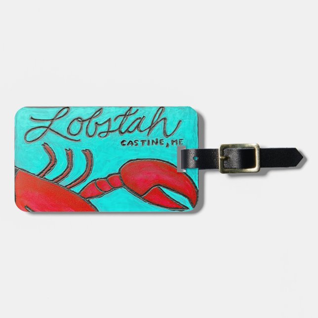 Lobster Luggage Tag Bagagebricka (Horisontell Framsida)