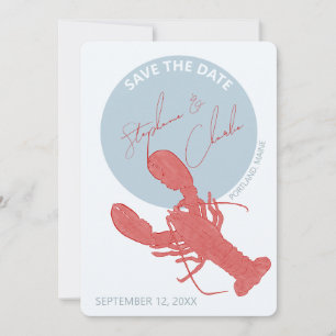 Lobster Maine Bröllop spara datum Inbjudningar