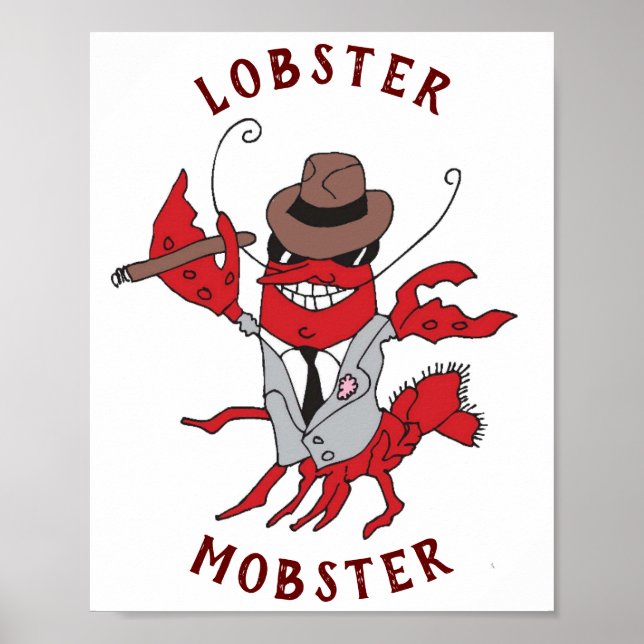 Lobster Mobster 🦞 Funny Gangster Underbar Gag Gif Poster (Framsidan)