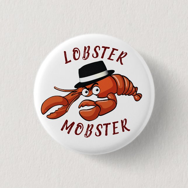 Lobster Mobster Funny Gangster Underbar Gag Gift E Knapp (Framsida)