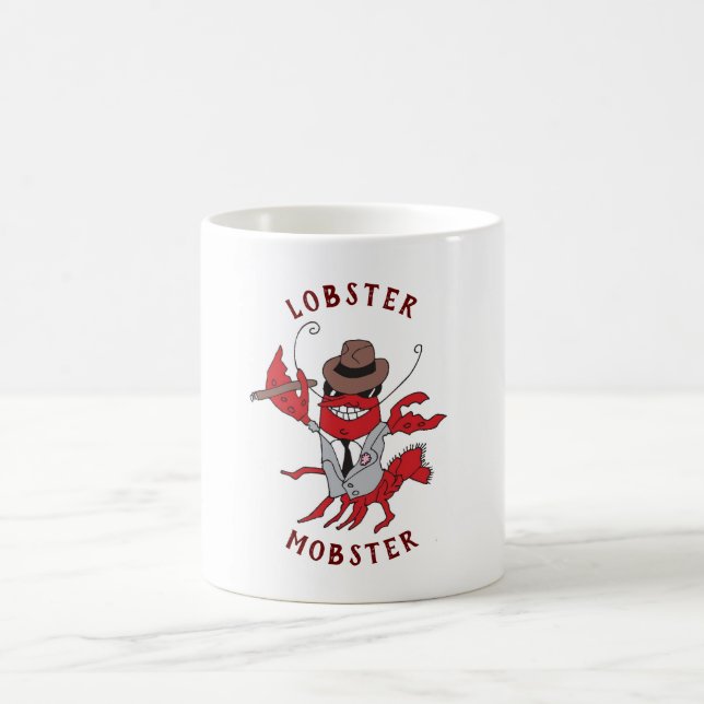 Lobster Mobster 🦞 Tecknad Gangster Kaffemugg (Center)