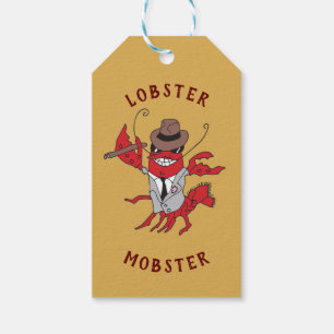 Lobster Mobster 🦞 Tecknad Gangster Presentetikett