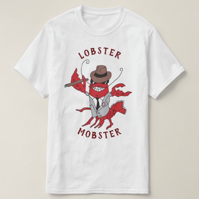 Lobster Mobster 🦞 Tecknad Gangster T Shirt (Design framsida)