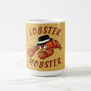 Lobster Mobster 🦞 Wide Eyed Cute Tecknad Gangster Kaffemugg