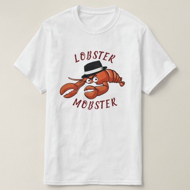 Lobster Mobster 🦞 Wide Eyed Cute Tecknad Gangster T Shirt (Design framsida)