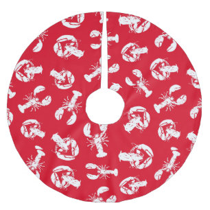 Lobster Mönster Red White Julgransmatta Borstad Polyester
