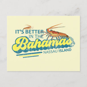 Lobster Nassau Bahamas Postcard Vacation Cruise Vykort