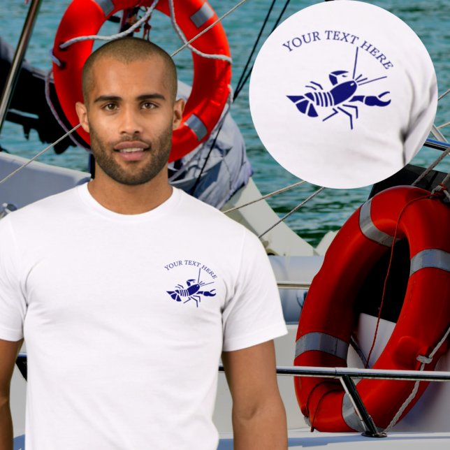 Lobster Nautical lägg till ditt namn/text T Shirt (Skapare uppladdad)
