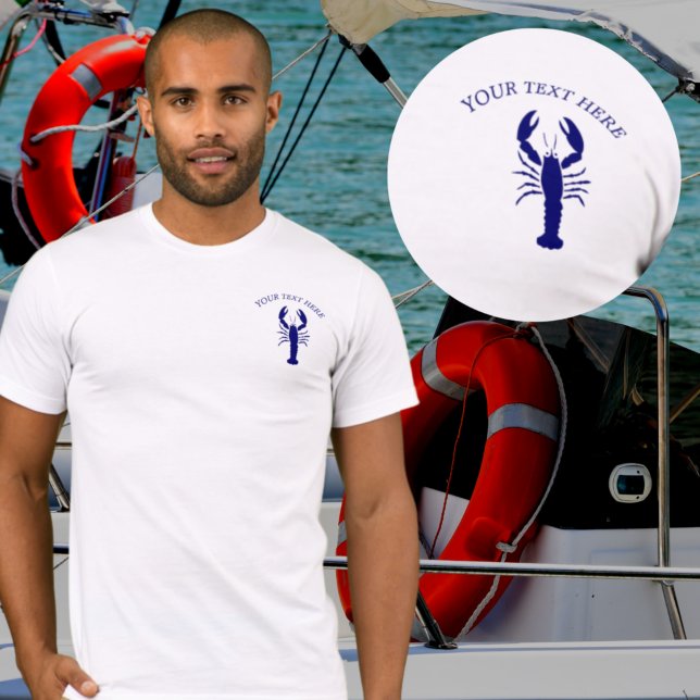 Lobster Nautical Polo lägger till ditt namn/text T Shirt (Skapare uppladdad)