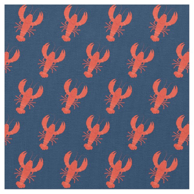 Lobster Navy Blue Tyg (Närbild)