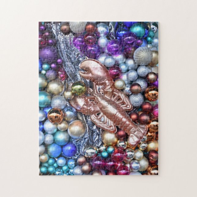 Lobster och Jul Bollar i London, England, Förenade Pussel (Vertikal)