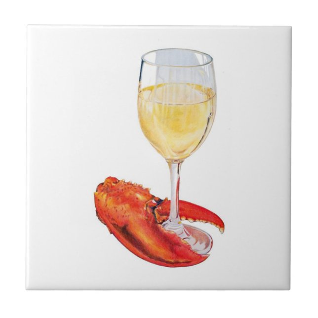 Lobster och Vin Kakelplatta (Framsidan)