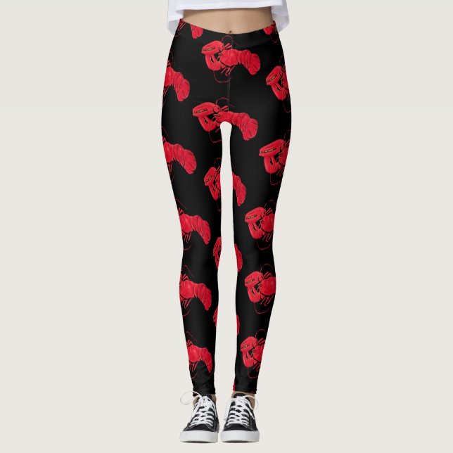 Lobster on Black Background av Marsden Hartley Leggings (Framsida)