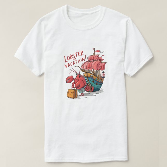 Lobster på Vacation T Shirt (Design framsida)