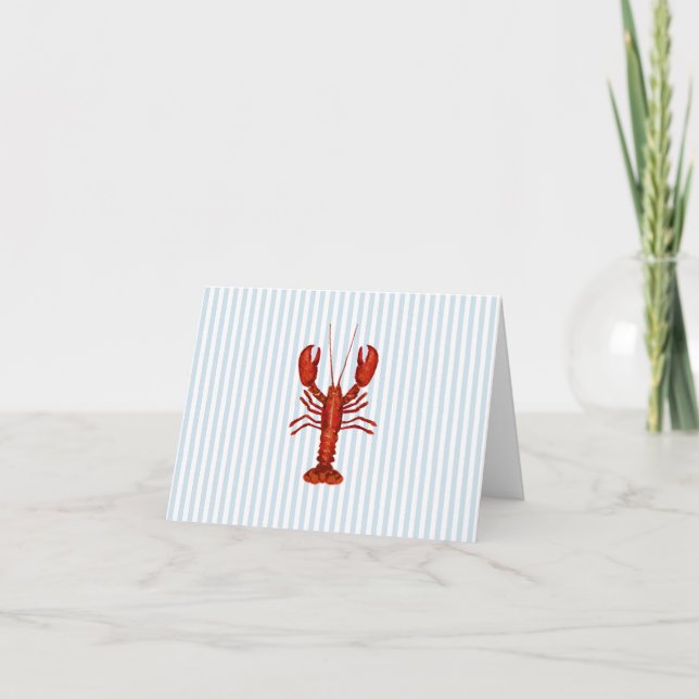 Lobster Painting Nautical Blue Rand Kusten Kort (Framsida)