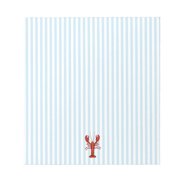 Lobster Painting Nautical Blue Stripe Preppy Anteckningsblock (Framsida)