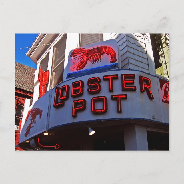 Lobster Pot Neon-tecken Vykort (Framsida)