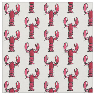 Lobster Print Tyg